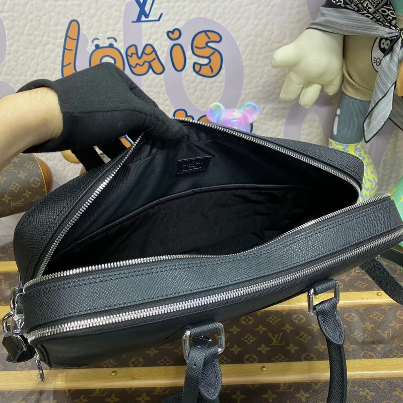 LV M30967 Louis Vuitton Porte Documents Voyage GM Ta ga hovězí kůže Černá