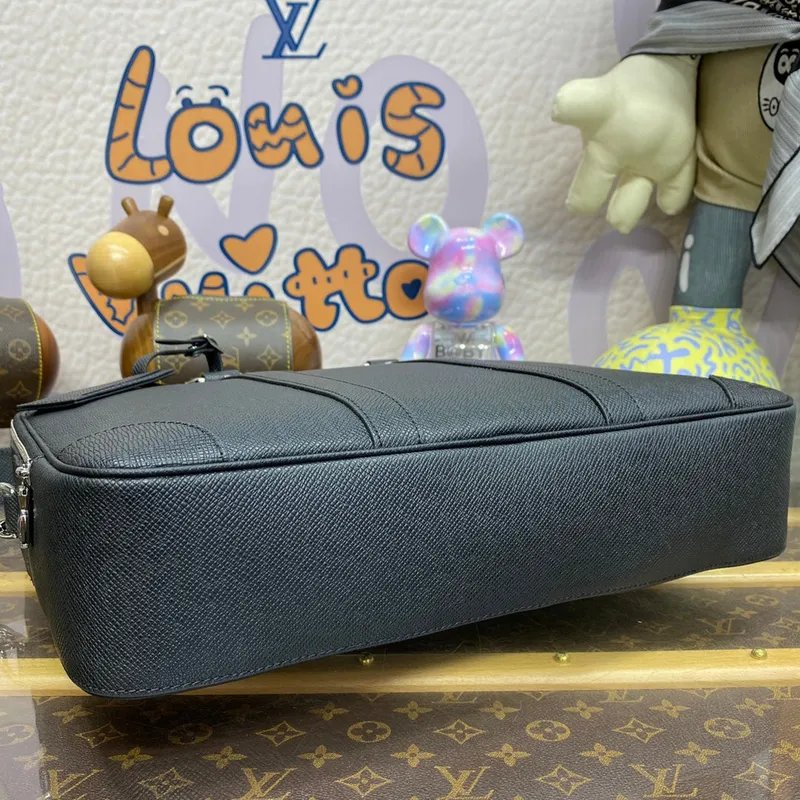 LV M30967 Louis Vuitton Porte Documents Voyage GM Ta ga hovězí kůže Černá