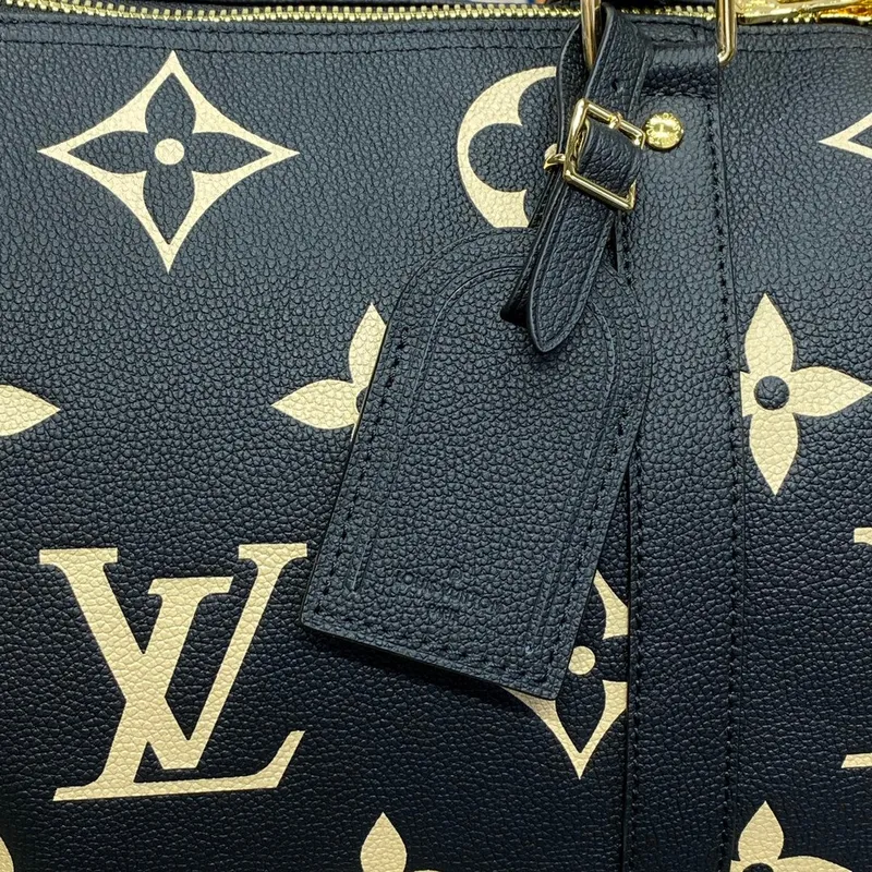LV M46670 Louis Vuitton Keepall Bandoulière 45 Taška Černá/Beige