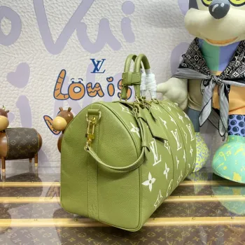 LV M46671 Louis Vuitton Keepall Bandoulière 45 Taška Khaki Fango/Crème