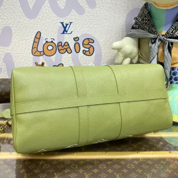 LV M46671 Louis Vuitton Keepall Bandoulière 45 Taška Khaki Fango/Crème
