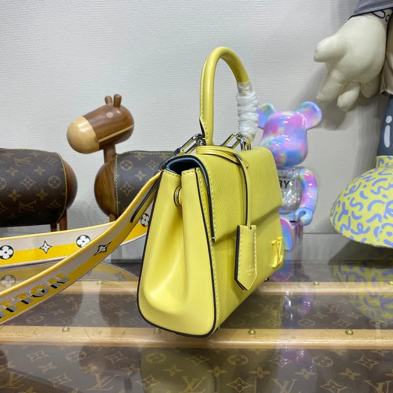 LV M22616 Louis Vuitton Cluny Mini Epi Kožená Taška Jaune Plume Žlutá