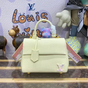 LV M22946 Louis Vuitton Cluny Mini Epi Kožená Taška Quartz Bílá
