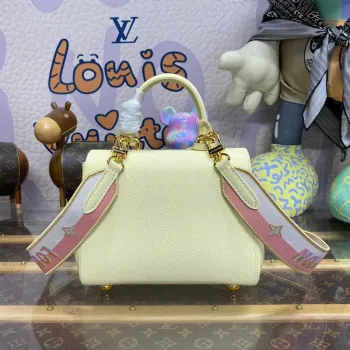LV M22946 Louis Vuitton Cluny Mini Epi Kožená Taška Quartz Bílá