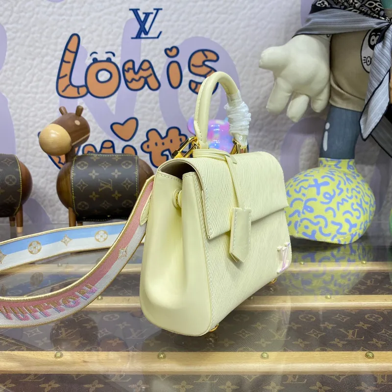 LV M22946 Louis Vuitton Cluny Mini Epi Kožená Taška Quartz Bílá
