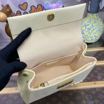 LV M22946 Louis Vuitton Cluny Mini Epi Kožená Taška Quartz Bílá