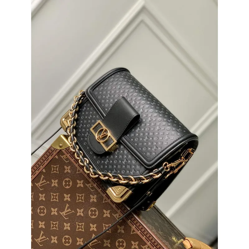 LV M22276 Louis Vuitton Dauphine MM Taška Černá