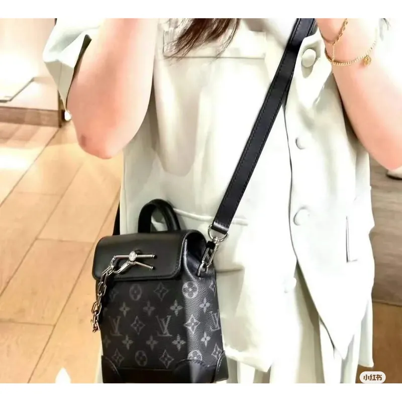 LV M82774 Louis Vuitton Nano Steamer Bag Monogram Eclipse potažená plátno