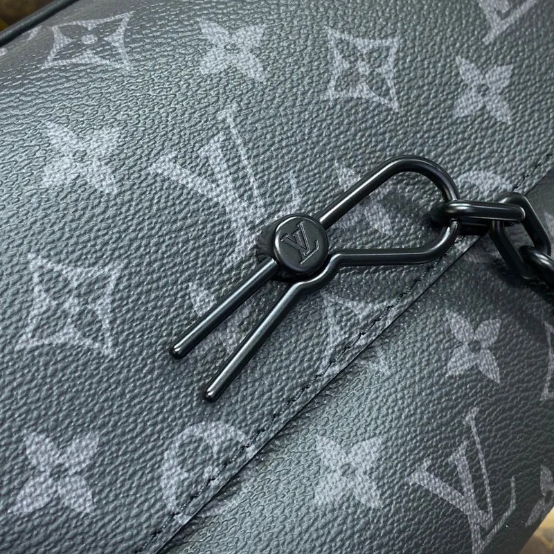 LV M46795 Louis Vuitton Steamer Messenger Bag Monogram Eclipse potažená plátno