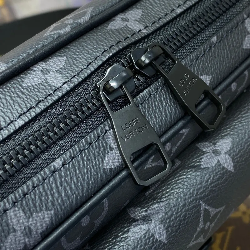 LV M46795 Louis Vuitton Steamer Messenger Bag Monogram Eclipse potažená plátno