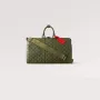 LV M23962 Louis Vuitton Keepall Bandoulière 45 Taška Khaki Zelená/Vermilion Červená