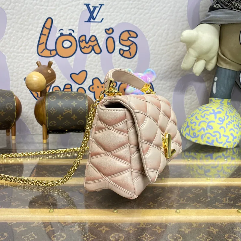 LV M23568 Louis Vuitton GO 14 MM Taška Béžová Růžová