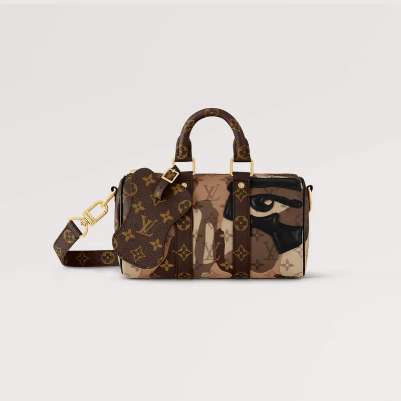 LV M46678 Louis Vuitton Keepall Bandoulière 25 Taška Hnědá