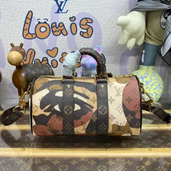 LV M46678 Louis Vuitton Keepall Bandoulière 25 Taška Hnědá