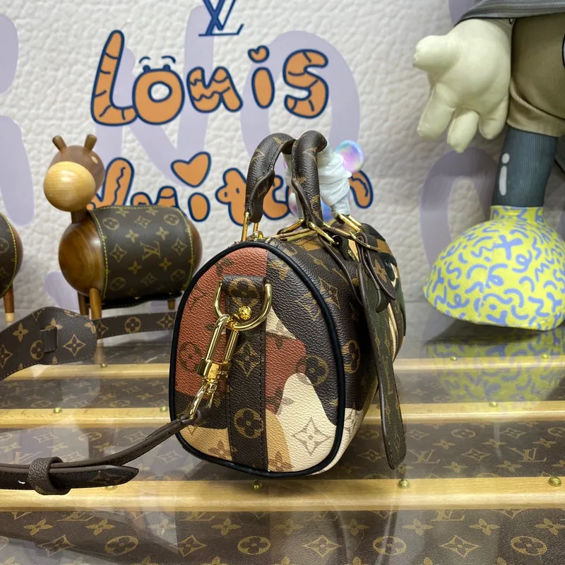 LV M46678 Louis Vuitton Keepall Bandoulière 25 Taška Hnědá