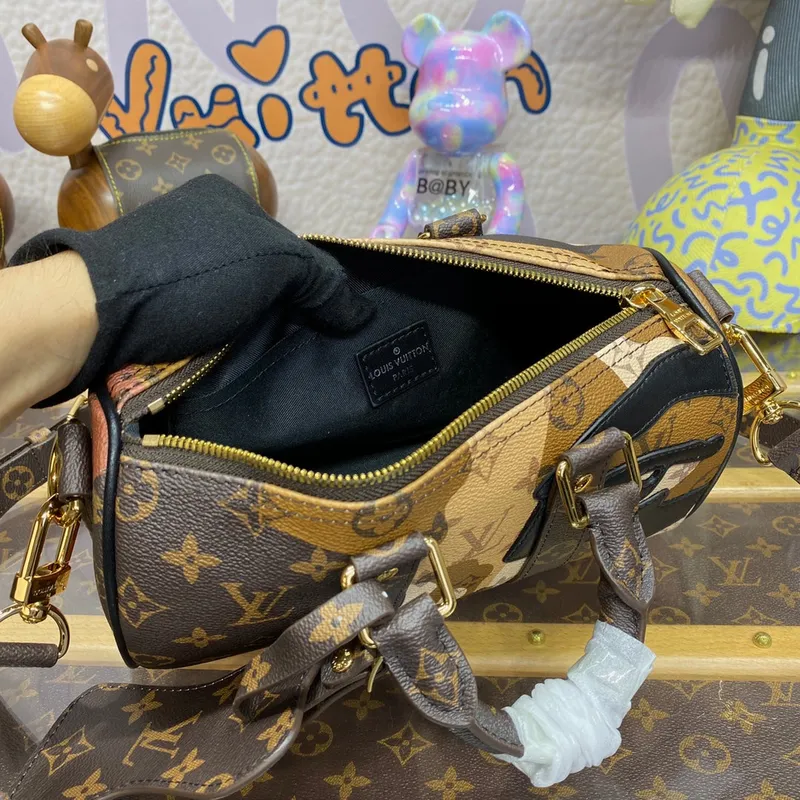 LV M46678 Louis Vuitton Keepall Bandoulière 25 Taška Hnědá