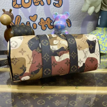 LV M46678 Louis Vuitton Keepall Bandoulière 25 Taška Hnědá