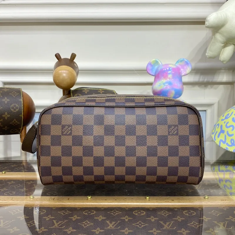 LV N40127 Louis Vuitton Dopp Kit Toaletní taška Damier Ebene Canvas