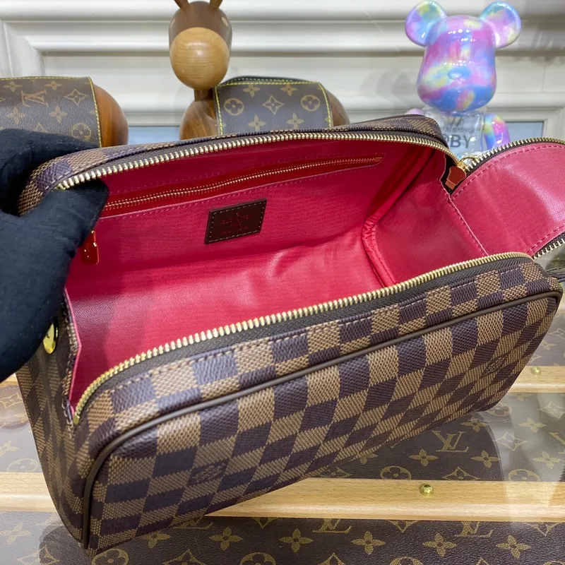 LV N40127 Louis Vuitton Dopp Kit Toaletní taška Damier Ebene Canvas