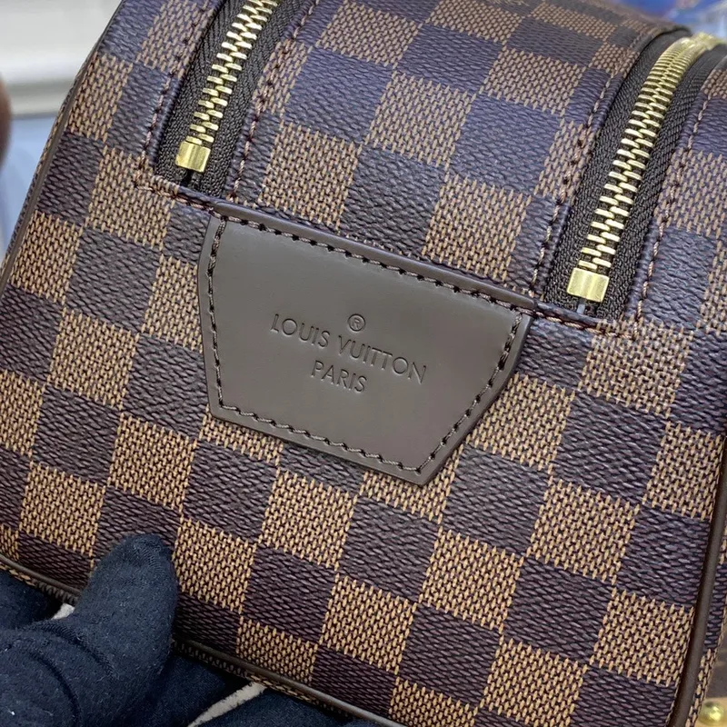 LV N40127 Louis Vuitton Dopp Kit Toaletní taška Damier Ebene Canvas