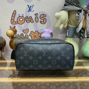 LV M44494 Louis Vuitton Dopp Kit Toaletní taška Monogram Eclipse potažená plátnem