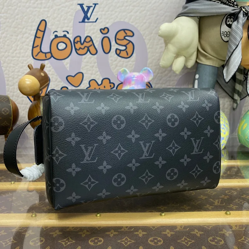 LV M44494 Louis Vuitton Dopp Kit Toaletní taška Monogram Eclipse potažená plátnem