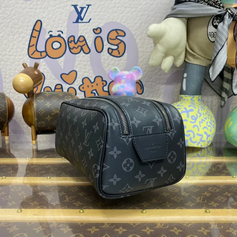 LV M44494 Louis Vuitton Dopp Kit Toaletní taška Monogram Eclipse potažená plátnem