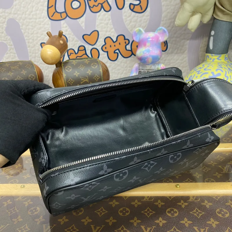 LV M44494 Louis Vuitton Dopp Kit Toaletní taška Monogram Eclipse potažená plátnem