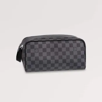 LV N40127 Louis Vuitton Dopp Kit Toaletní taška Damier Graphite Canvas