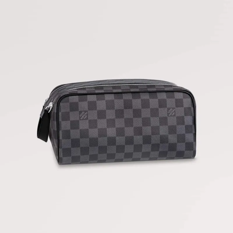 LV N40127 Louis Vuitton Dopp Kit Toaletní taška Damier Graphite Canvas