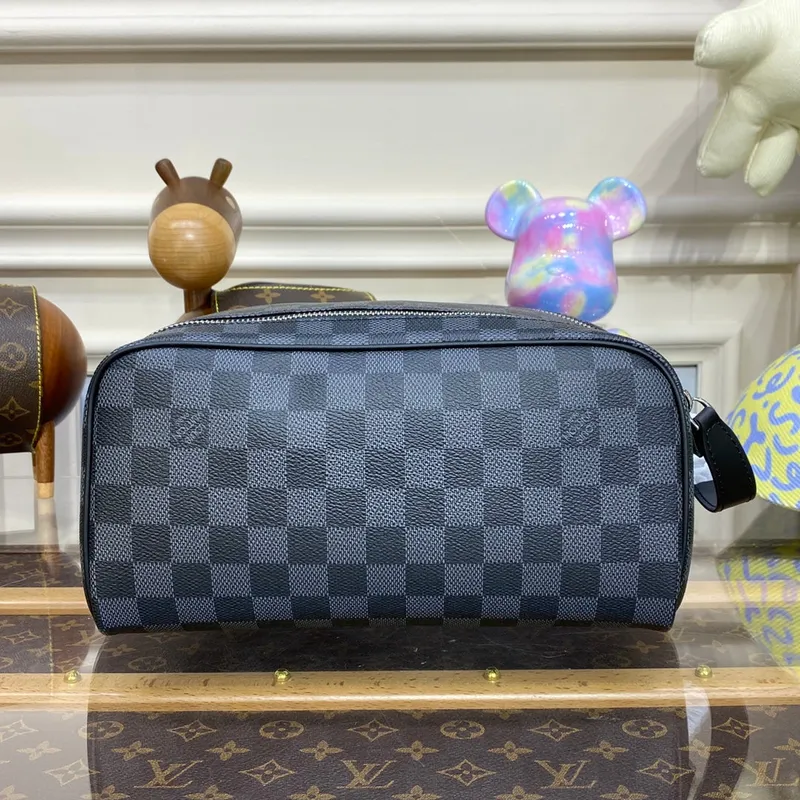 LV N40127 Louis Vuitton Dopp Kit Toaletní taška Damier Graphite Canvas