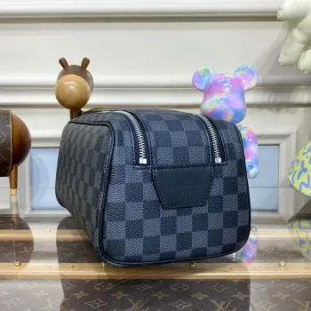 LV N40127 Louis Vuitton Dopp Kit Toaletní taška Damier Graphite Canvas