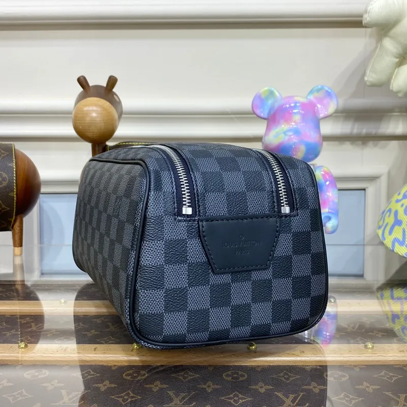 LV N40127 Louis Vuitton Dopp Kit Toaletní taška Damier Graphite Canvas