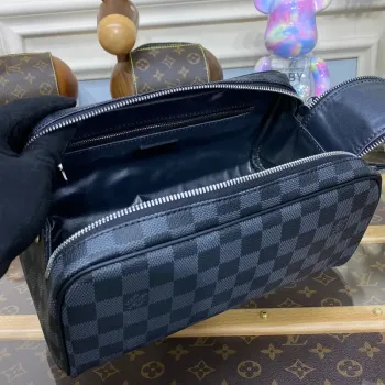 LV N40127 Louis Vuitton Dopp Kit Toaletní taška Damier Graphite Canvas