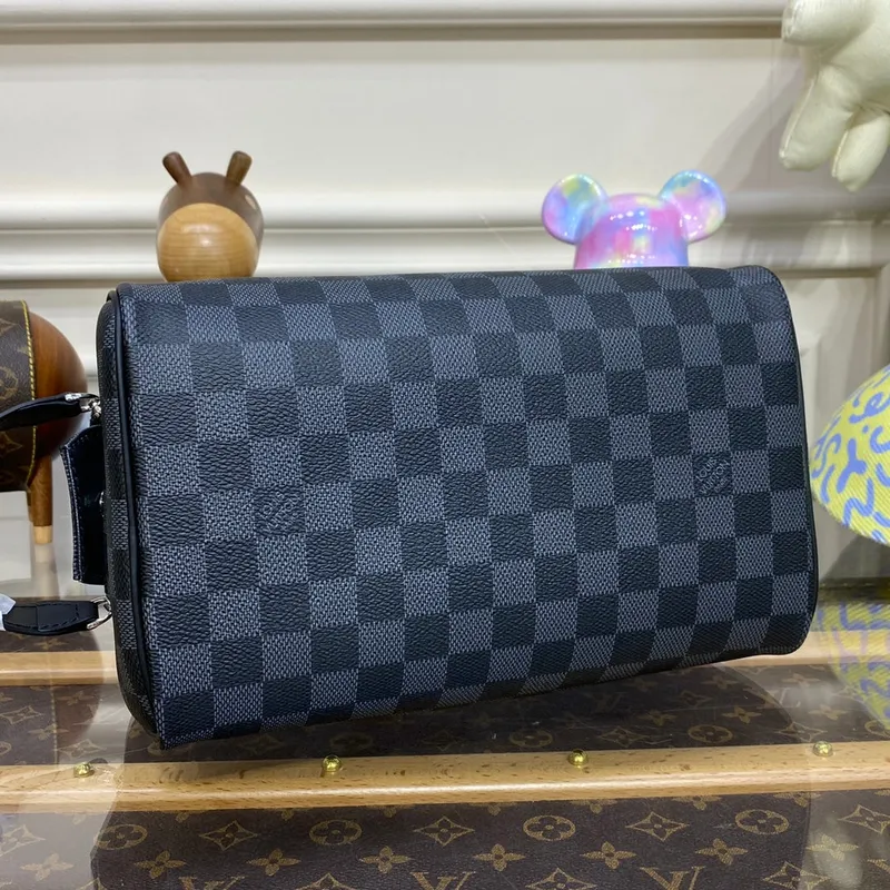 LV N40127 Louis Vuitton Dopp Kit Toaletní taška Damier Graphite Canvas