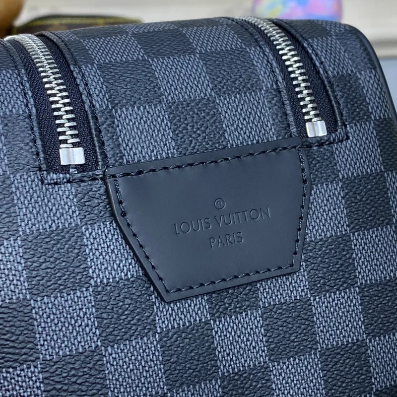 LV N40127 Louis Vuitton Dopp Kit Toaletní taška Damier Graphite Canvas