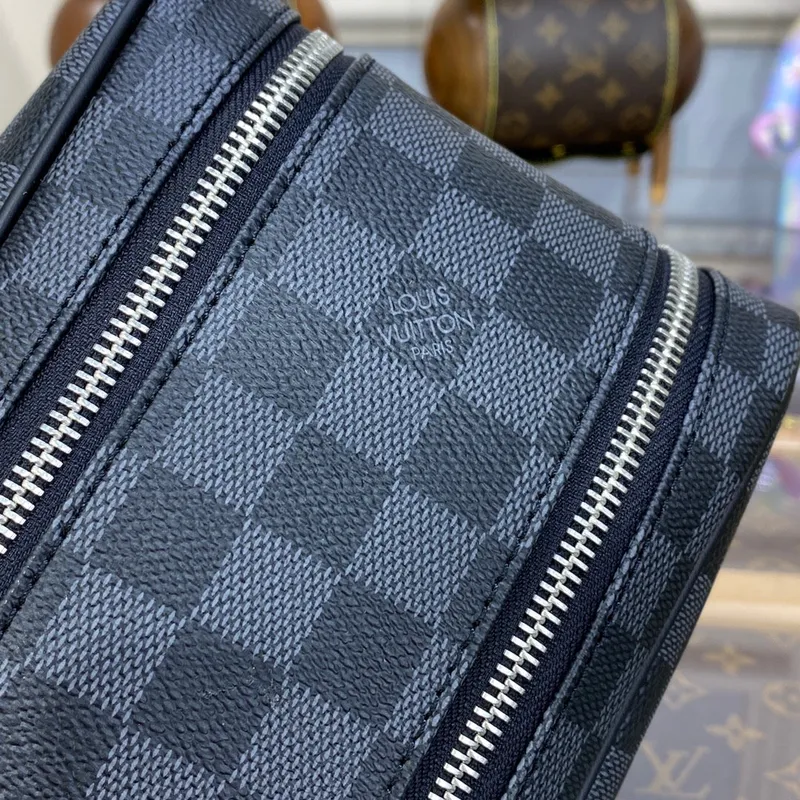 LV N40127 Louis Vuitton Dopp Kit Toaletní taška Damier Graphite Canvas