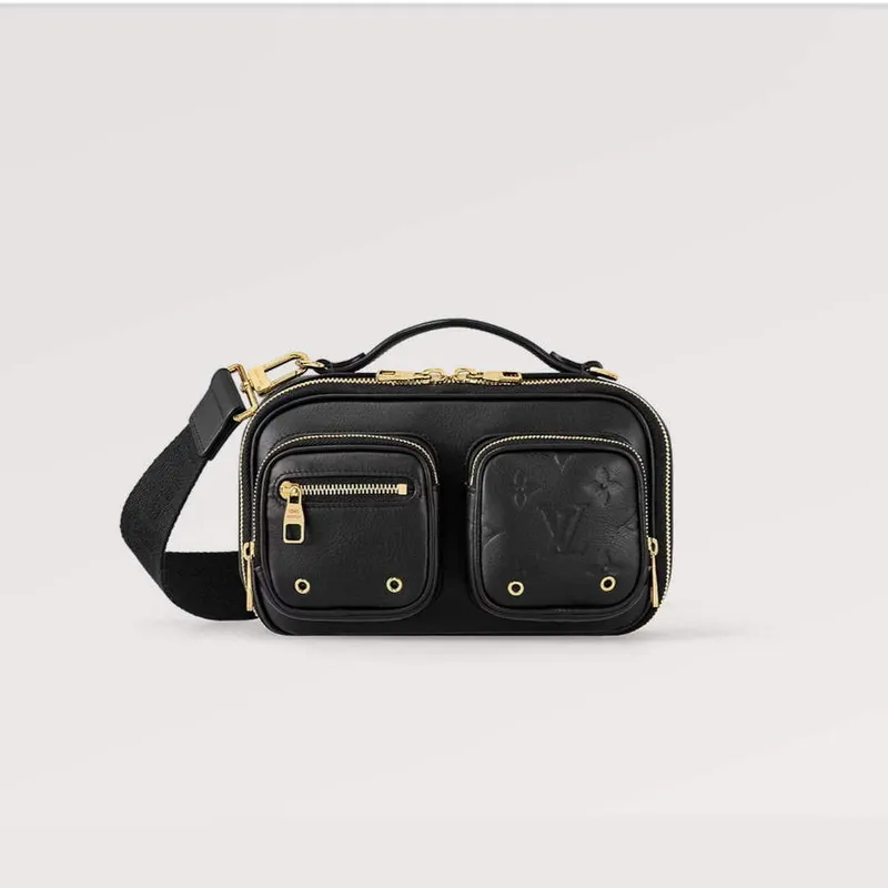LV M80450 Louis Vuitton Utility Crossbody Kůže telecí Černá