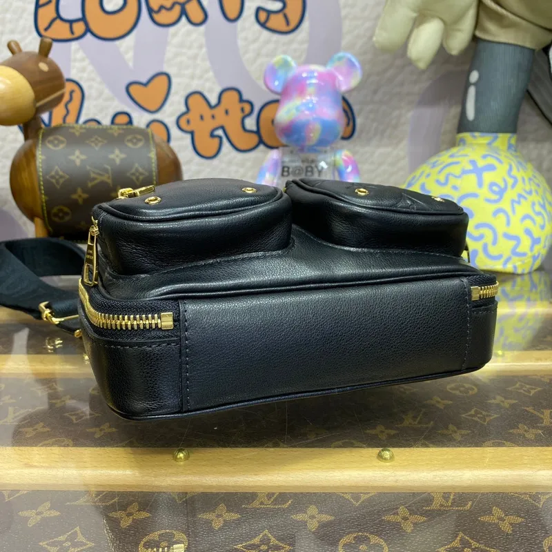 LV M80450 Louis Vuitton Utility Crossbody Kůže telecí Černá