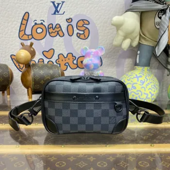 LV M82542 Louis Vuitton Alpha Nano Bag Damier Canvas Černá