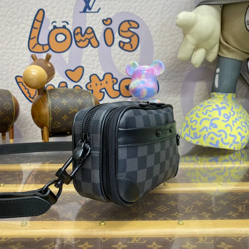 LV M82542 Louis Vuitton Alpha Nano Bag Damier Canvas Černá