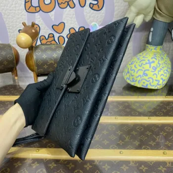 LV M82598 Louis Vuitton S Lock Pochette Monogram Empreinte Kůže Černá