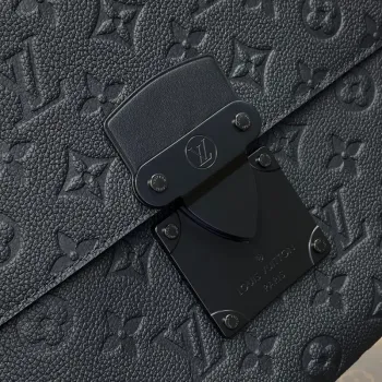 LV M82598 Louis Vuitton S Lock Pochette Monogram Empreinte Kůže Černá