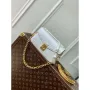 LV N85902 Louis Vuitton Pochette Métis East West Taška z pštrosí kůže Bílá perla