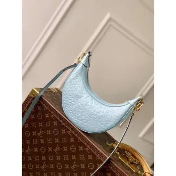 LV N85900 Louis Vuitton Loop Pm Taška z pštrosí kůže Modrý lesk