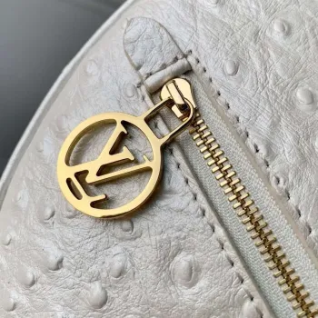LV N85900 Louis Vuitton Loop Pm Taška z pštrosí kůže Bílá perla