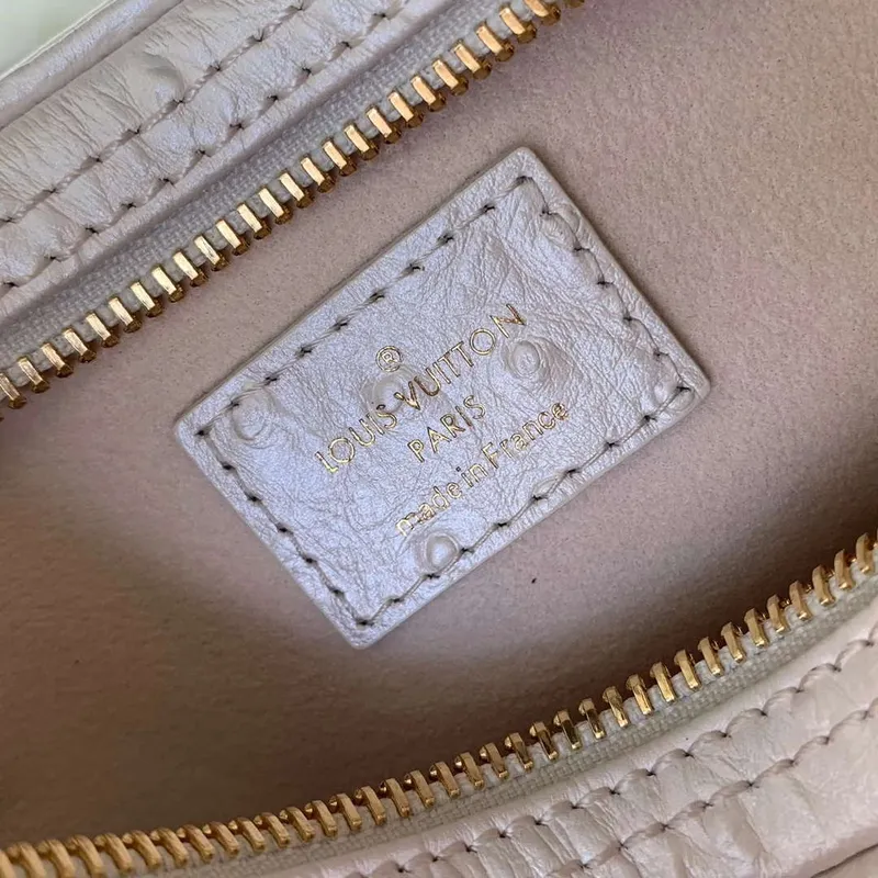 LV N85900 Louis Vuitton Loop Pm Taška z pštrosí kůže Bílá perla