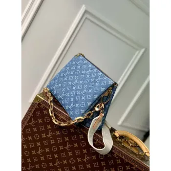 LV M24564 Louis Vuitton Coussin PM Kabelka z jehněčí kůže námořnická modrá