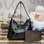LV M25143 Louis Vuitton CarryAll Dark MM Taška Černá