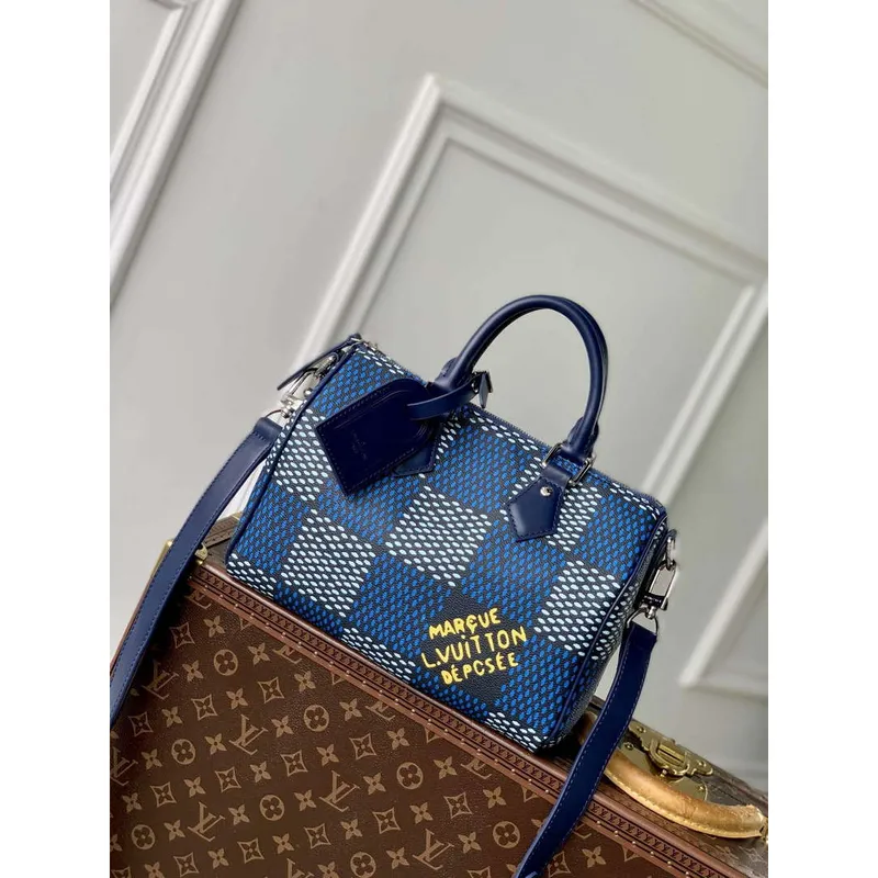 LV N40691 Taška Louis Vuitton Speedy 25 Bandoulière Modrá